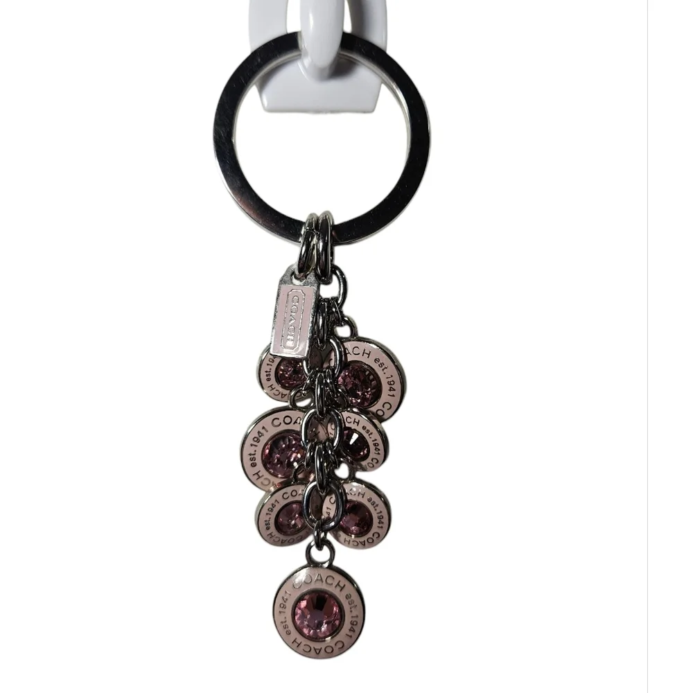 Coach Silver and Pink Keychain Charm - Picture 4 of 5